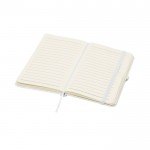 Libreta de tapa dura con cubierta de tacto suave A6 hojas a rayas color blanco segunda vista