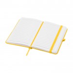 Libreta de tapa dura con cubierta de tacto suave A6 hojas a rayas color amarillo segunda vista
