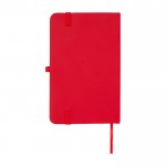 Libreta de tapa dura con cubierta de tacto suave A6 hojas a rayas color rojo segunda vista trasera