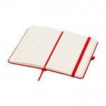 Libreta de tapa dura con cubierta de tacto suave A6 hojas a rayas color rojo segunda vista