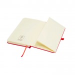 Libreta de tapa dura con cubierta de tacto suave A6 hojas a rayas color rojo tercera vista