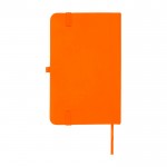 Libreta de tapa dura con cubierta de tacto suave A6 hojas a rayas color naranja segunda vista trasera