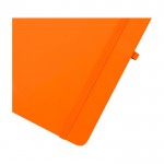 Libreta de tapa dura con cubierta de tacto suave A6 hojas a rayas color naranja vista detalle 1