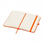 Libreta de tapa dura con cubierta de tacto suave A6 hojas a rayas color naranja segunda vista