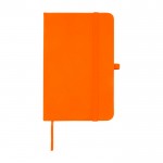 Libreta de tapa dura con cubierta de tacto suave A6 hojas a rayas color naranja segunda vista frontal