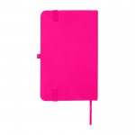 Libreta de tapa dura con cubierta de tacto suave A6 hojas a rayas color rosa segunda vista trasera