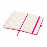 Libreta de tapa dura con cubierta de tacto suave A6 hojas a rayas color rosa segunda vista