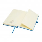 Libreta de tapa dura con cubierta de tacto suave A6 hojas a rayas color azul claro tercera vista