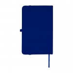 Libreta de tapa dura con cubierta de tacto suave A6 hojas a rayas color azul marino segunda vista trasera