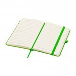 Libreta de tapa dura con cubierta de tacto suave A6 hojas a rayas color verde lima segunda vista