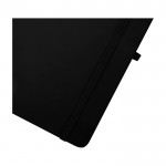 Libreta de tapa dura con cubierta de tacto suave A6 hojas a rayas color negro vista detalle 1