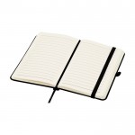 Libreta de tapa dura con cubierta de tacto suave A6 hojas a rayas color negro segunda vista