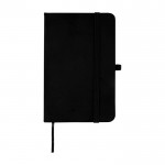 Libreta de tapa dura con cubierta de tacto suave A6 hojas a rayas color negro segunda vista frontal