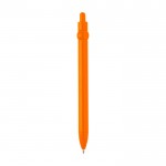 Bolígrafo de plástico reciclado con bola y clip tinta negra color naranja segunda vista trasera