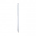 Bolígrafo de plástico reciclado sofisticado tinta negra color blanco