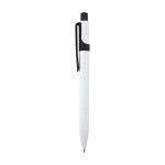 Bolígrafo de plástico reciclado sofisticado tinta negra color blanco segunda vista varios colores