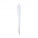 Bolígrafo de plástico reciclado sofisticado tinta negra color blanco vista lateral