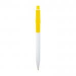 Bolígrafo de plástico reciclado sofisticado tinta negra color amarillo