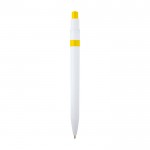 Bolígrafo de plástico reciclado sofisticado tinta negra color amarillo segunda vista trasera