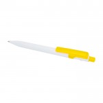 Bolígrafo de plástico reciclado sofisticado tinta negra color amarillo segunda vista