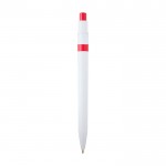 Bolígrafo de plástico reciclado sofisticado tinta negra color rojo segunda vista trasera
