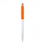 Bolígrafo de plástico reciclado sofisticado tinta negra color naranja