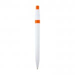 Bolígrafo de plástico reciclado sofisticado tinta negra color naranja segunda vista trasera