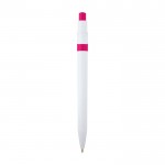 Bolígrafo de plástico reciclado sofisticado tinta negra color fucsia segunda vista trasera