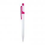 Bolígrafo de plástico reciclado sofisticado tinta negra color fucsia vista lateral