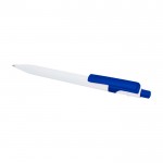 Bolígrafo de plástico reciclado sofisticado tinta negra color azul real segunda vista
