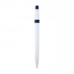 Bolígrafo de plástico reciclado sofisticado tinta negra color azul marino segunda vista trasera