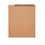 Cuaderno de espiral con tapa blanda y ceras incorporadas color natural segunda vista trasera