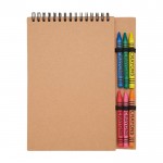 Cuaderno de espiral con tapa blanda y ceras incorporadas color natural segunda vista frontal