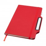 Libreta con orificio para móvil con tapa dura A5 hojas a rayas color rojo