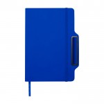 Libreta con orificio para móvil con tapa dura A5 hojas a rayas color azul real cuarta vista
