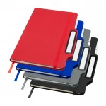 Libreta con orificio para móvil con tapa dura A5 hojas a rayas color azul real segunda vista varios colores
