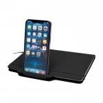 Libreta con orificio para móvil con tapa dura A5 hojas a rayas color negro tercera vista