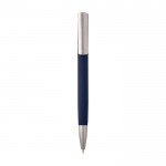 Bolígrafo de aluminio reciclado con clip plateado tinta azul color azul marino