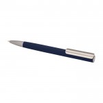 Bolígrafo de aluminio reciclado con clip plateado tinta azul color azul marino segunda vista