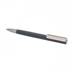 Bolígrafo de aluminio reciclado con clip plateado tinta azul color gris oscuro segunda vista