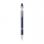 Bolígrafo de aluminio reciclado con puntero táctil tinta azul color azul marino