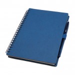 Libreta de tapa dura reutilizable con bolígrafo tinta negra color azul marino