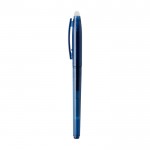 Libreta de tapa dura reutilizable con bolígrafo tinta negra color azul marino vista lateral