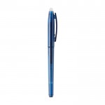 Libreta de tapa dura reutilizable con bolígrafo tinta negra color azul marino segunda vista lateral