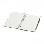 Libreta de tapa dura reutilizable con bolígrafo tinta negra color gris segunda vista