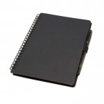 Libreta de tapa dura reutilizable con bolígrafo tinta negra color negro