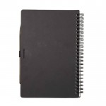 Libreta de tapa dura reutilizable con bolígrafo tinta negra color negro segunda vista trasera