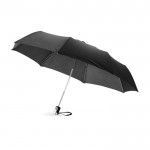 Paraguas plegable con cierre automático color negro tercera vista frontal
