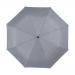 Paraguas plegable con cierre automático color gris segunda vista frontal