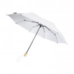 Paraguas manual plegable de poliéster reciclado de 8 paneles Ø96 color blanco